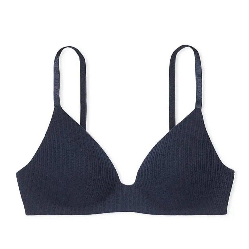 Victorias Secret New Solid Dark Blue Wireless Lightly Padded Bra 34C